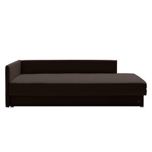 Schlafsofa Guest Webstoff Braun - Armlehne davorstehend links - 4 Kissen