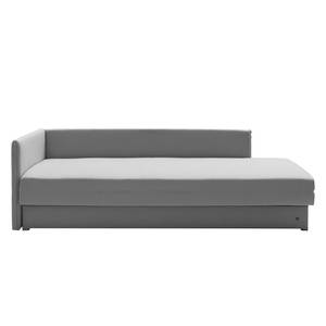 Schlafsofa Guest Webstoff Grau - Armlehne davorstehend links - 2 Kissen