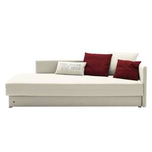 Schlafsofa Guest Webstoff Hellbeige - Armlehne davorstehend rechts - 4 Kissen