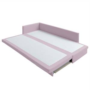 Schlafsofa Guest Webstoff Mauve - Armlehne davorstehend links - 2 Kissen