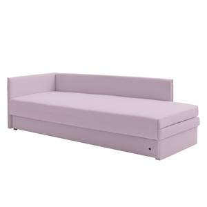 Schlafsofa Guest Webstoff Mauve - Armlehne davorstehend links - 2 Kissen