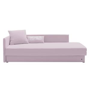 Schlafsofa Guest Webstoff Mauve - Armlehne davorstehend links - 2 Kissen