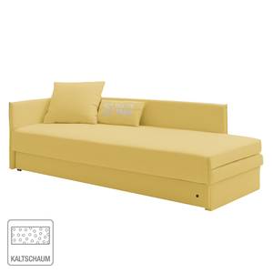 Schlafsofa Guest Webstoff Maisgelb - Armlehne davorstehend links - 2 Kissen