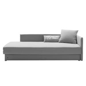 Schlafsofa Guest Webstoff Grau - Armlehne davorstehend rechts - 2 Kissen