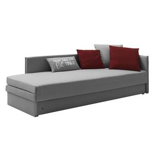 Schlafsofa Guest Webstoff Grau - Armlehne davorstehend rechts - 4 Kissen