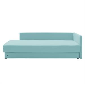 Schlafsofa Guest Webstoff Babyblau - Armlehne davorstehend rechts - 2 Kissen