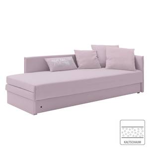 Schlafsofa Guest Webstoff Mauve - Armlehne davorstehend rechts - 4 Kissen