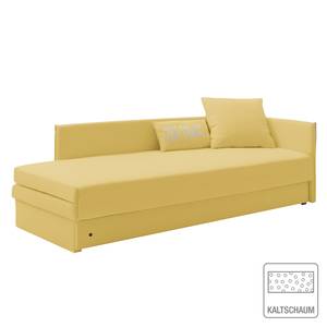 Schlafsofa Guest Webstoff Maisgelb - Armlehne davorstehend rechts - 2 Kissen