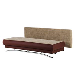 Schlafsofa Homesta Kunstleder / Strukturstoff - Braun / Beige