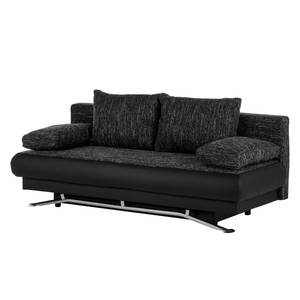 Divano letto Homesta Similpelle/Tessuto strutturato - Nero