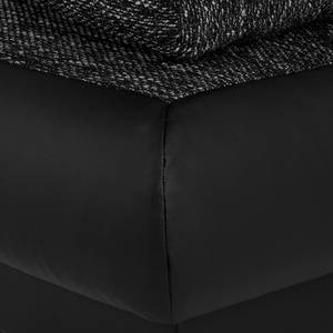 Canapé d'angle Homesta Imitation cuir / Tissu structuré - Noir