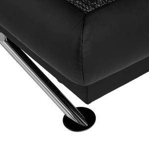 Canapé d'angle Homesta Imitation cuir / Tissu structuré - Noir