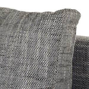 Canapé d'angle Homesta Imitation cuir / Tissu structuré - Blanc / Gris