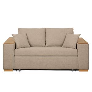 Sofa-lit LATINA avec accoudoir XL Bois Tissu - Tissu Barona: Cappuccino - Largeur : 176 cm