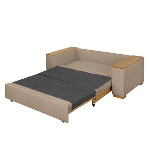 Sofa letto LATINA con bracciolo XL Legno Tessuto Barona: cappuccino - Larghezza: 176 cm