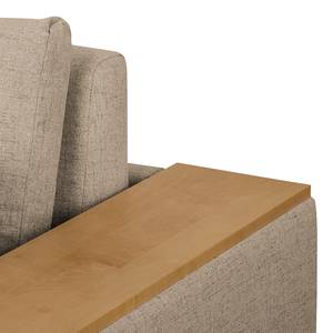 Sofa-lit LATINA avec accoudoir XL Bois Tissu - Tissu Barona: Cappuccino - Largeur : 176 cm