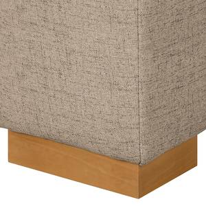 Slaapbank LATINA met XL Armleuning Hout geweven stof - Geweven stof Barona: Cappuccinokleurig - Breedte: 176 cm