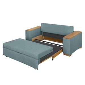 Schlafsofa LATINA mit XL Armlehne Holz Webstoff - Webstoff Barona: Taubengrau - Breite: 216 cm