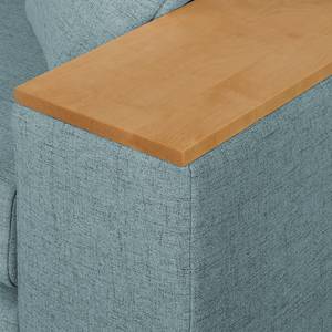 Schlafsofa LATINA mit XL Armlehne Holz Webstoff - Webstoff Barona: Taubengrau - Breite: 176 cm