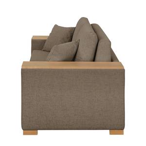 Sofa-lit LATINA avec accoudoir XL Bois Tissu - Tissu Barona: Havanna - Largeur : 216 cm