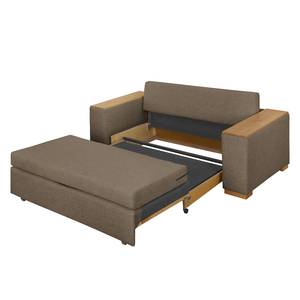 Sofa-lit LATINA avec accoudoir XL Bois Tissu - Tissu Barona: Havanna - Largeur : 176 cm