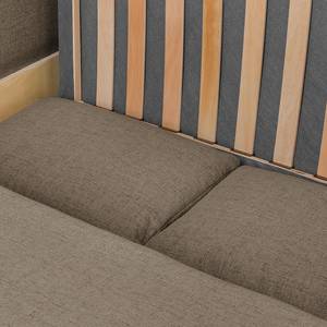 Sofa-lit LATINA avec accoudoir XL Bois Tissu - Tissu Barona: Havanna - Largeur : 196 cm