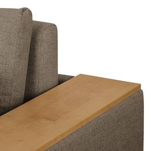 Sofa-lit LATINA avec accoudoir XL Bois Tissu - Tissu Barona: Havanna - Largeur : 176 cm