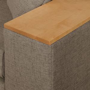 Schlafsofa LATINA mit XL Armlehne Holz Webstoff - Webstoff Barona: Havanna - Breite: 176 cm