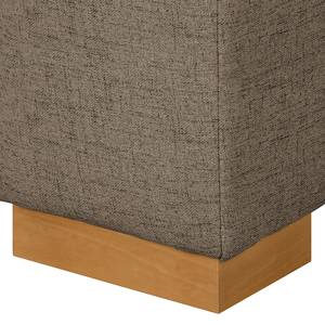 Slaapbank LATINA met XL Armleuning Hout geweven stof - Geweven stof Barona: Havanna - Breedte: 176 cm