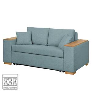 Schlafsofa LATINA mit XL Armlehne Holz Webstoff - Webstoff Barona: Taubengrau - Breite: 196 cm