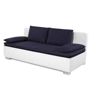 Dauerschlafsofa Bocono Kunstleder / Webstoff - Weiß / Blau