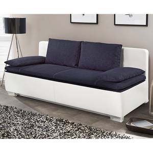 Dauerschlafsofa Bocono Kunstleder / Webstoff - Weiß / Blau