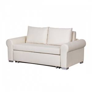 Canapé convertible Latina IV Tissu en coton - Crème - Largeur : 165 cm