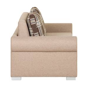 Schlafsofa LATINA Basic Country Webstoff - Webstoff Mueni / Webstoff Logan: Beige / Webstoff Braun kariert - Breite: 205 cm