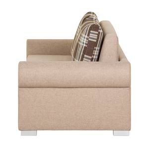 Schlafsofa LATINA Basic Country Webstoff - Webstoff Mueni / Webstoff Logan: Beige / Webstoff Braun kariert - Breite: 165 cm