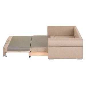 Schlafsofa LATINA Basic Country Webstoff - Webstoff Mueni / Webstoff Logan: Beige / Webstoff Braun kariert - Breite: 205 cm