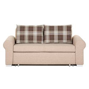 Slaapbank LATINA Basic Country geweven stof - Geweven stof Mueni / Geweven stof Logan: Beige / Bruin geruit - Breedte: 165 cm