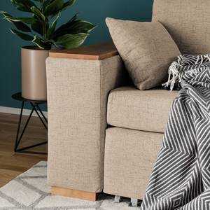 Sofa-lit LATINA avec accoudoir XL Bois Tissu - Tissu Barona: Cappuccino - Largeur : 216 cm