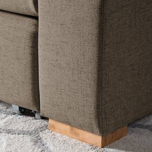 Sofa-lit LATINA avec accoudoir XL Bois Tissu - Tissu Barona: Havanna - Largeur : 216 cm