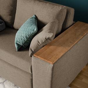 Schlafsofa LATINA mit XL Armlehne Holz Webstoff - Webstoff Barona: Havanna - Breite: 196 cm