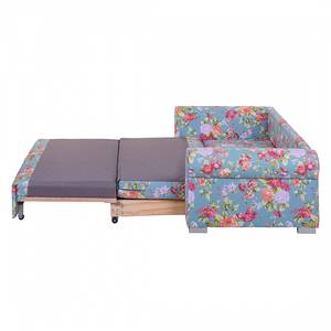 Schlafsofa LATINA Basic Country Webstoff - Webstoff Noralie: Blau / Pink - Breite: 185 cm