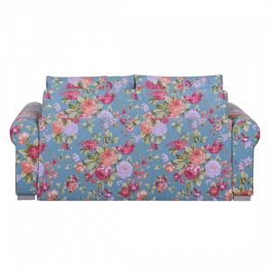 Schlafsofa LATINA Basic Country Webstoff - Webstoff Noralie: Blau / Pink - Breite: 185 cm