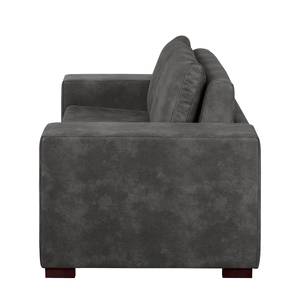 Sofa-lit LATINA Basic avec accoudoir XL Aspect cuir vieilli - Microfibre Bera: Basalte - Largeur : 196 cm