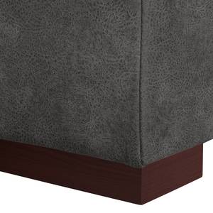 Sofa-lit LATINA Basic avec accoudoir XL Aspect cuir vieilli - Microfibre Bera: Basalte - Largeur : 216 cm