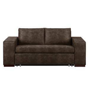 Sofa-lit LATINA Basic avec accoudoir XL Aspect cuir vieilli - Microfibre Bera: Espresso - Largeur : 176 cm