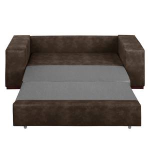 Sofa-lit LATINA Basic avec accoudoir XL Aspect cuir vieilli - Microfibre Bera: Espresso - Largeur : 176 cm