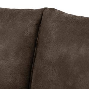 Sofa-lit LATINA Basic avec accoudoir XL Aspect cuir vieilli - Microfibre Bera: Espresso - Largeur : 196 cm