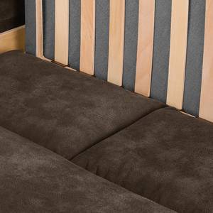 Sofa-lit LATINA Basic avec accoudoir XL Aspect cuir vieilli - Microfibre Bera: Espresso - Largeur : 176 cm