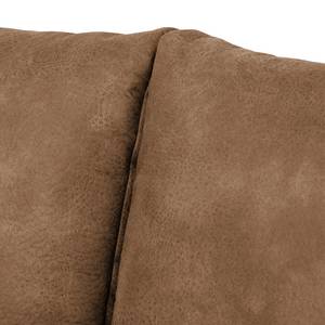 Sofa-lit LATINA Basic avec accoudoir XL Aspect cuir vieilli - Microfibre Bera: Latte Macchiato - Largeur : 196 cm