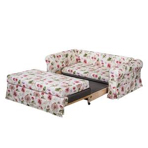 Schlafsofa LATINA Country mit Husse Webstoff - Webstoff Gracia: Creme / Rot - Breite: 185 cm